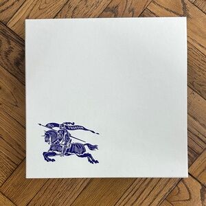 Burberry Scarf White Box with Blue Horse Design